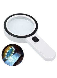 KIIUMI Magnifying Glass with Light, 30X Handheld Large Magnifying Glass 12 LED Illuminated Lighted Magnifier for Macular Degeneration, Seniors Reading, Soldering, Inspection, Coins, Jewellery, Exploring  - Image 1