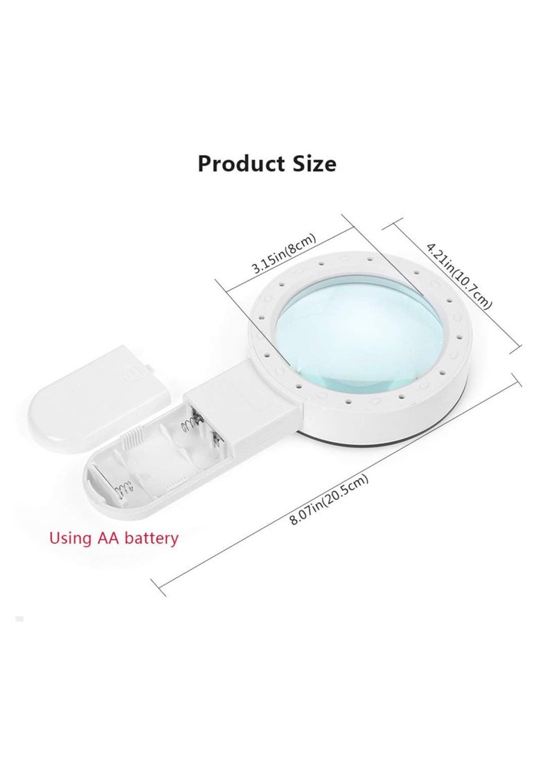 KIIUMI - Magnifying Glass with Light, 30X Handheld Large Magnifying Glass 12 LED Illuminated Lighted Magnifier for Macular Degeneration, Seniors Reading, Soldering, Inspection, Coins, Jewellery, Exploring - Image 1