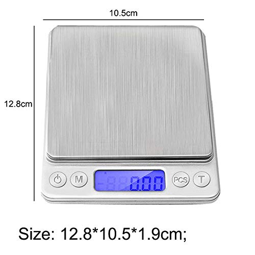 Orrda Digital LCD Light Table Top Weighing Scale for Jewelry and Kitchen Weight Machine 01 g500 gm Silver - Image 2