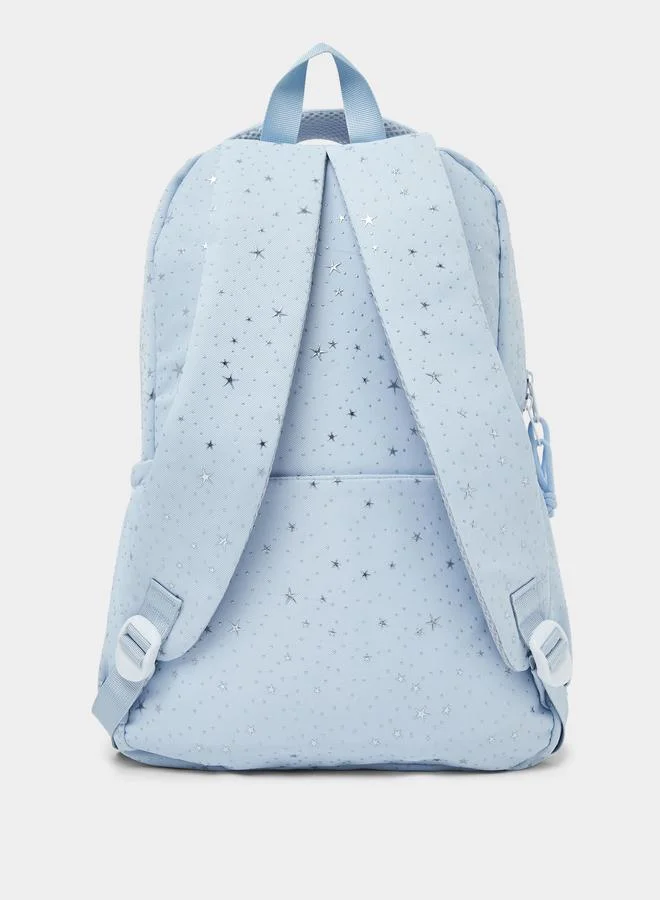 ستايلي Teen Girls Light Blue Graphic Star Print Backpack