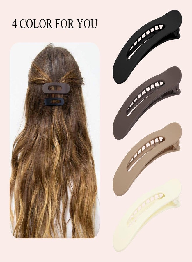 AIBFRID 12 Pcs Flat Hair Claw Clips for Women Girls, Matte Flat Hair Clips Neutral Color Claw Clips 3 Sizes Lay Down Hair Claws for Thin Thick Hair (Small/Medium/Large) - Image 4
