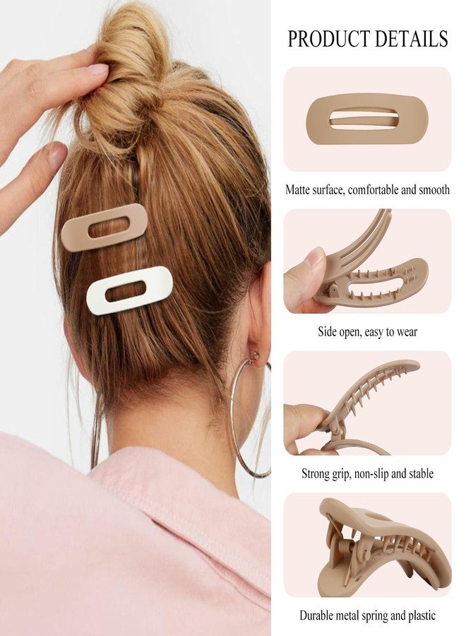 AIBFRID 12 Pcs Flat Hair Claw Clips for Women Girls, Matte Flat Hair Clips Neutral Color Claw Clips 3 Sizes Lay Down Hair Claws for Thin Thick Hair (Small/Medium/Large) - Image 3