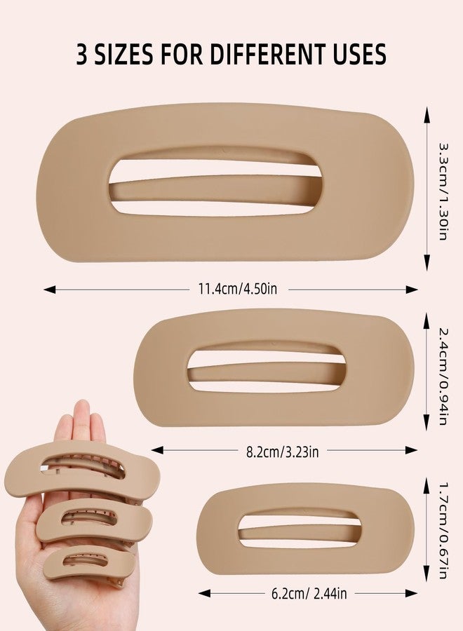 AIBFRID 12 Pcs Flat Hair Claw Clips for Women Girls, Matte Flat Hair Clips Neutral Color Claw Clips 3 Sizes Lay Down Hair Claws for Thin Thick Hair (Small/Medium/Large) - Image 2