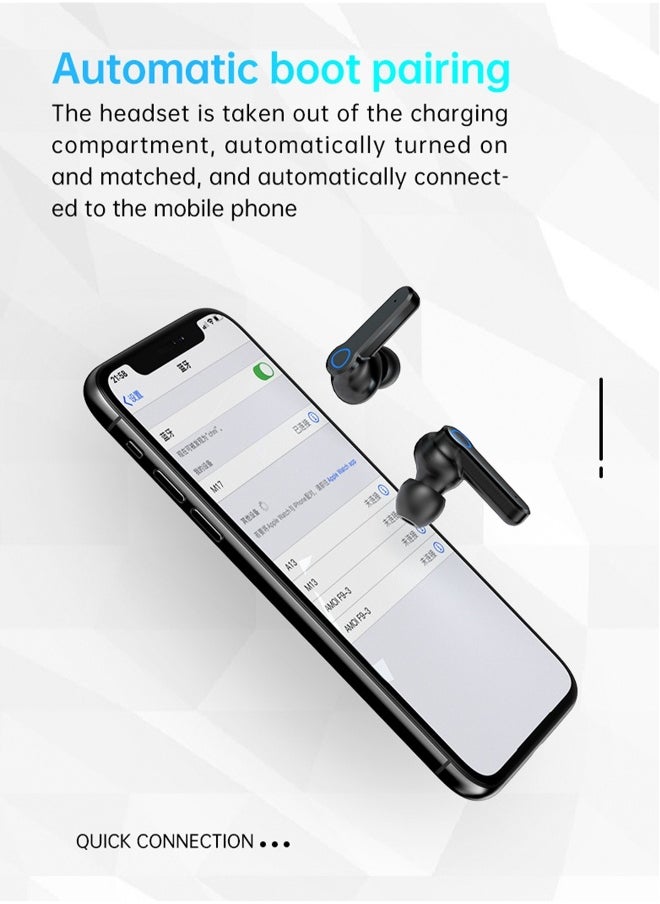 Generic - TWS  wireless bluetooth headset touch sports in-ear headset waterproof noise reduction binaural bluetooth 5.1 headset wireless earbuds true wireless compatible apple Suitable for Android and other sys - Image 1