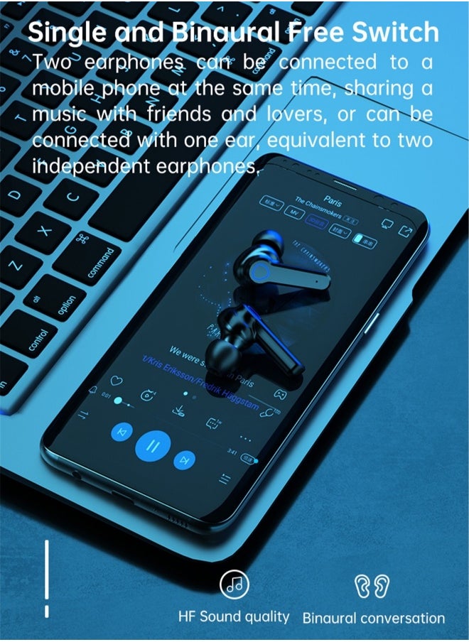 Generic - TWS  wireless bluetooth headset touch sports in-ear headset waterproof noise reduction binaural bluetooth 5.1 headset wireless earbuds true wireless compatible apple Suitable for Android and other sys - Image 1