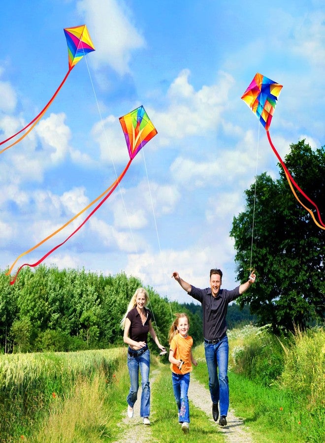 Simxkai 3-Pack Small Diamond Flyers for Toddlers Age 2-4 | Kids Outdoor Toy with Rainbow Colors, Easy Flight for Beginners, Beach Park & Birthday Gift Set - Image 5