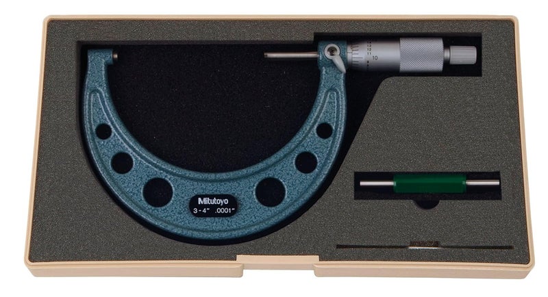 Mitutoyo 103218 Outside Micrometer Bakedenamel Finish Ratchet Stop 34 Range 00001 Graduation 000015 Accuracy
