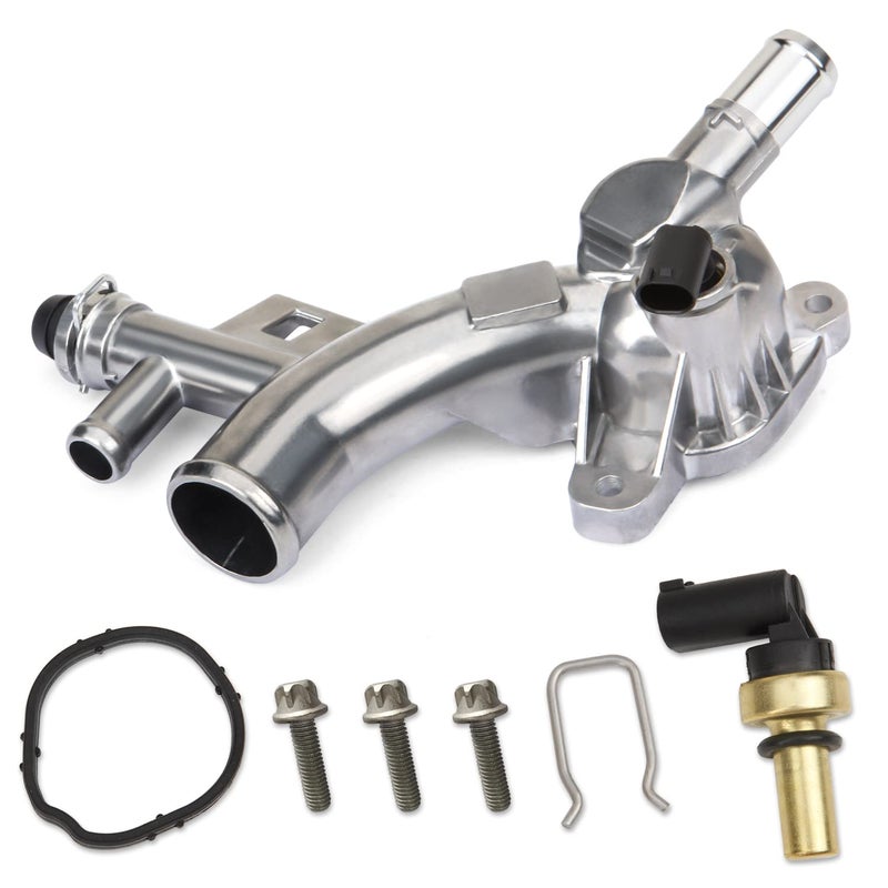 MITZONE Upgraded Aluminum Coolant Housing Water Outlet Compatible with 20112020 Chevy Cruze Sonic Trax Volt Buick Encore 14L Replace 25193922 902846