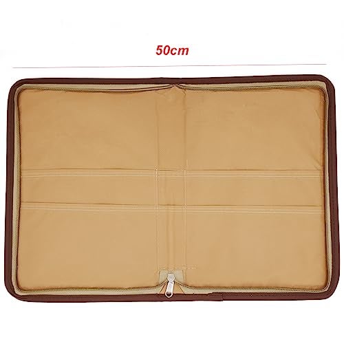 Asraw A4 Jute Professional File Folder Document Zipper Organizer for Corporate Meetings, Interview Portfolio, Certificates, Document Holder, Jute Conference File Folder (Brown) - Image 3