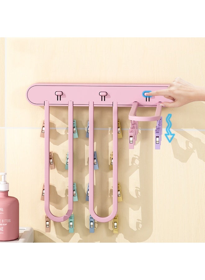 1pcs Multifunction Socks Rack And Underwear Drying Rack, Foldable Laundry Hanger With Press-Style Design, Plastic Clothes Hanger For Household Sock And Organization - Image 5