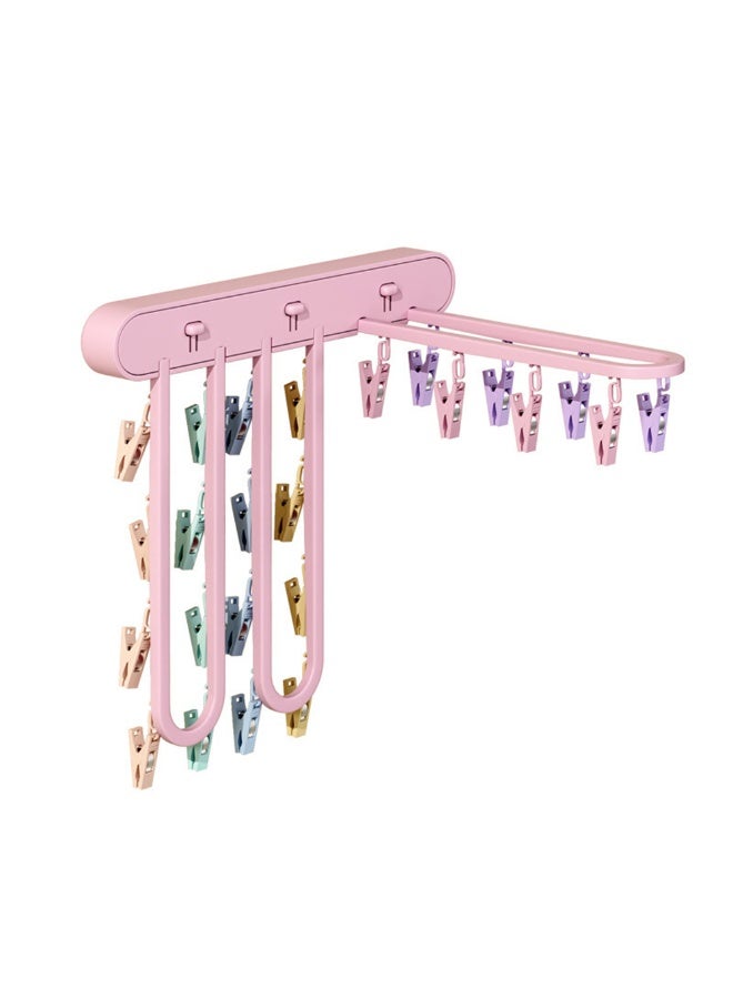 1pcs Multifunction Socks Rack And Underwear Drying Rack, Foldable Laundry Hanger With Press-Style Design, Plastic Clothes Hanger For Household Sock And Organization - Image 3