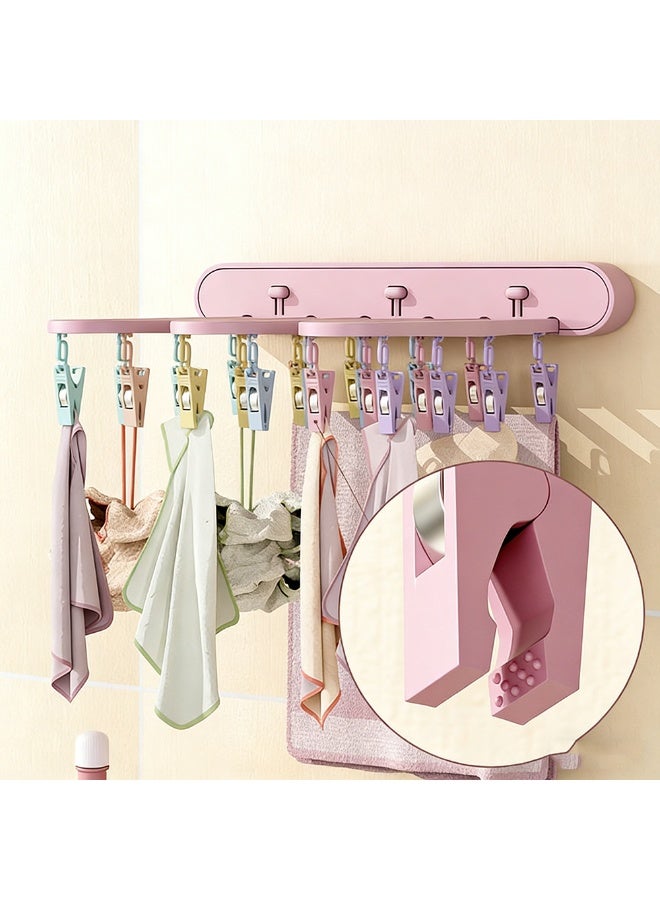 1pcs Multifunction Socks Rack And Underwear Drying Rack, Foldable Laundry Hanger With Press-Style Design, Plastic Clothes Hanger For Household Sock And Organization - Image 1