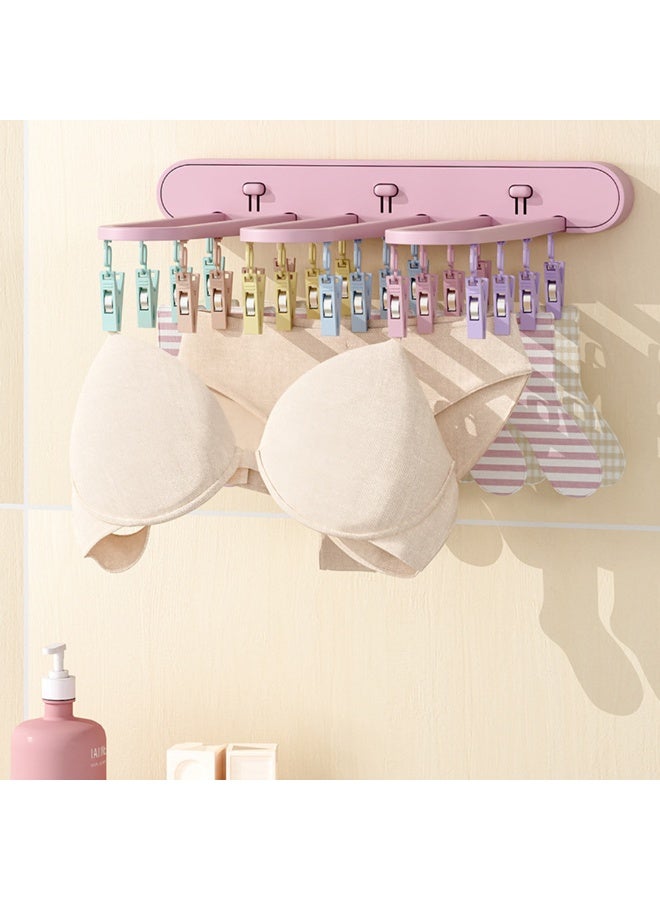 1pcs Multifunction Socks Rack And Underwear Drying Rack, Foldable Laundry Hanger With Press-Style Design, Plastic Clothes Hanger For Household Sock And Organization - Image 4