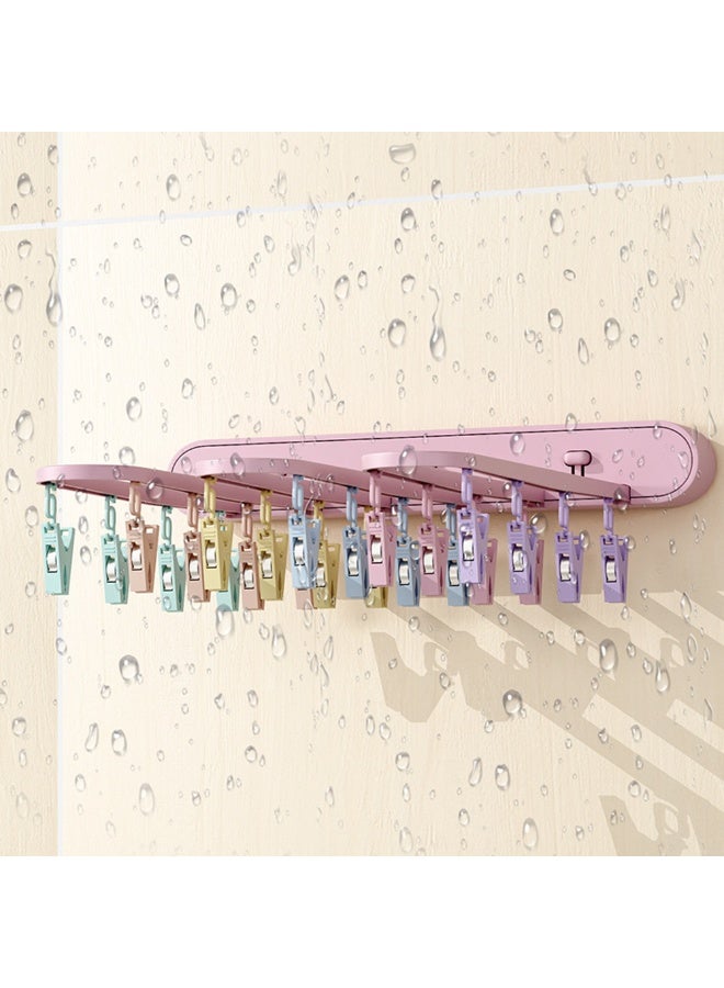 1pcs Multifunction Socks Rack And Underwear Drying Rack, Foldable Laundry Hanger With Press-Style Design, Plastic Clothes Hanger For Household Sock And Organization - Image 2