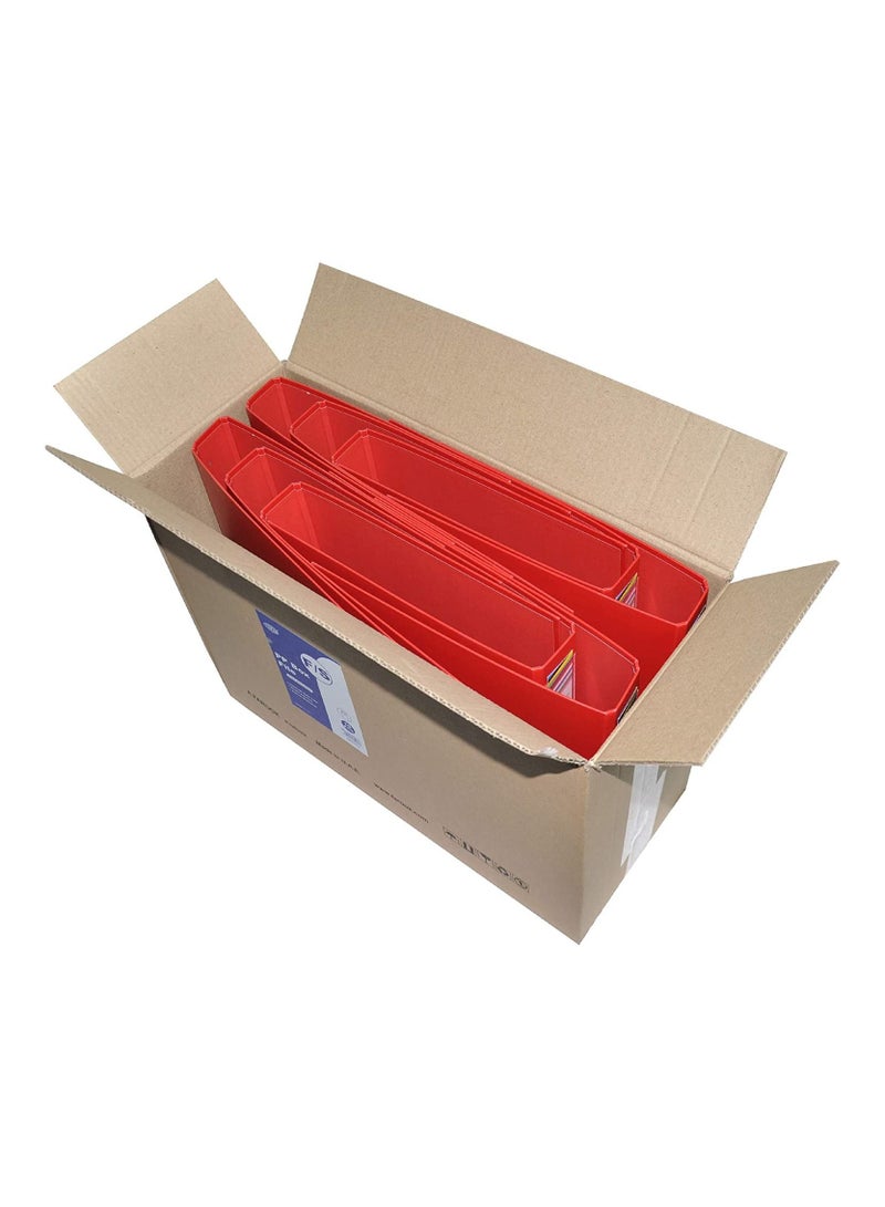 FIS عبوة FIS من 10 ملفات أرخية PP، 4 سم، حجم F/S، أحمر، أصل PP ألمانيا - FSBF4PREFN10 - Image 4