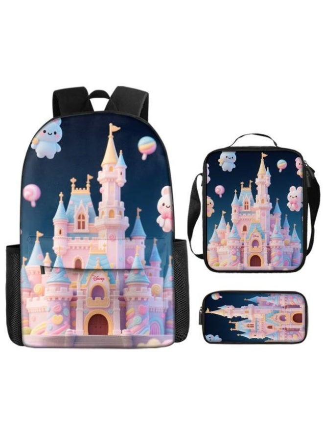 [Super new special offer] Cartoon theme bag three-piece set | double-shoulder + hand-held + storage pen bag | gift self-use good-looking - 1051  - Image 1