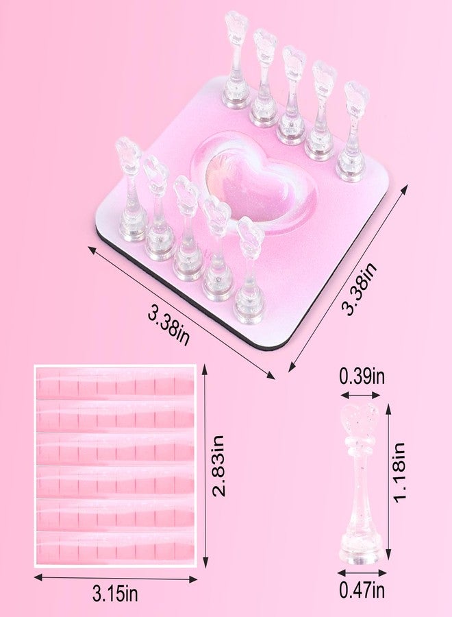 ANGNYA Nail Stand for Press Ons, Fake Nail Holder for Painting Nails, Super Magnetic Base for Painting Display Holder with Reusable Mounting Tapes for Home DIY Salon Supplies - Image 4