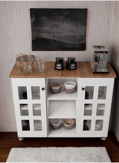 Luxury Home Multi-Purpose Coffee Corner Storage Cabinet, Kitchen Side Cabinet with Shelves and Doors, Microwave Oven Holder, Kitchen Organizer for Utensils, Fruits and Vegetables  - Image 5