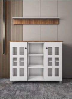 Luxury Home Multi-Purpose Coffee Corner Storage Cabinet, Kitchen Side Cabinet with Shelves and Doors, Microwave Oven Holder, Kitchen Organizer for Utensils, Fruits and Vegetables  - Image 2