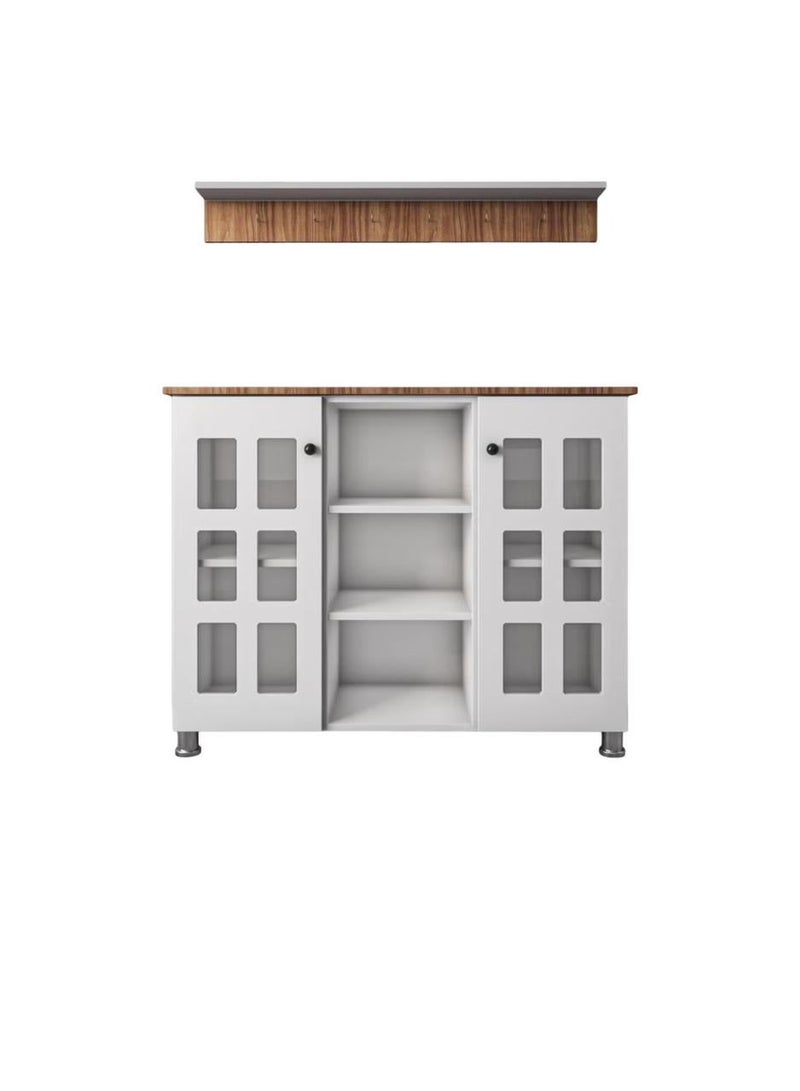 Luxury Home Multi-Purpose Coffee Corner Storage Cabinet, Kitchen Side Cabinet with Shelves and Doors, Microwave Oven Holder, Kitchen Organizer for Utensils, Fruits and Vegetables - Image 1