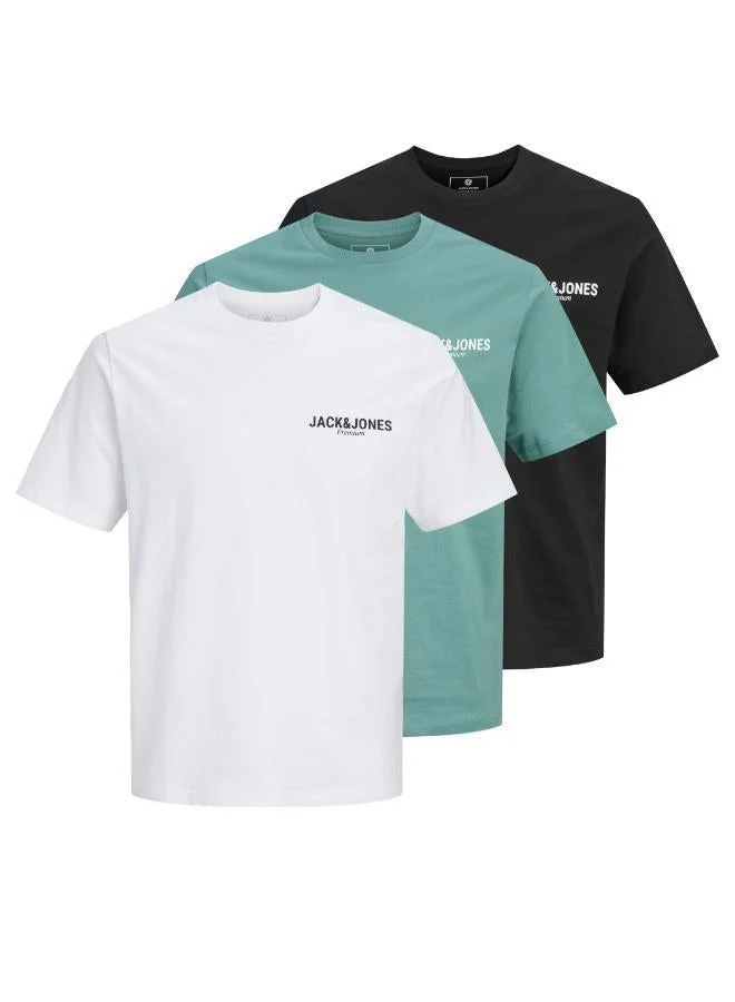 JACK & JONES 3 Pack Logo Regular Fit T-Shirt
