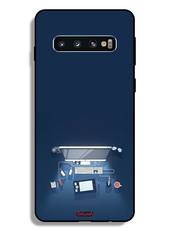Tolwak Samsung Galaxy S10 Protective Case Cover Computer Desk Art - Image 2