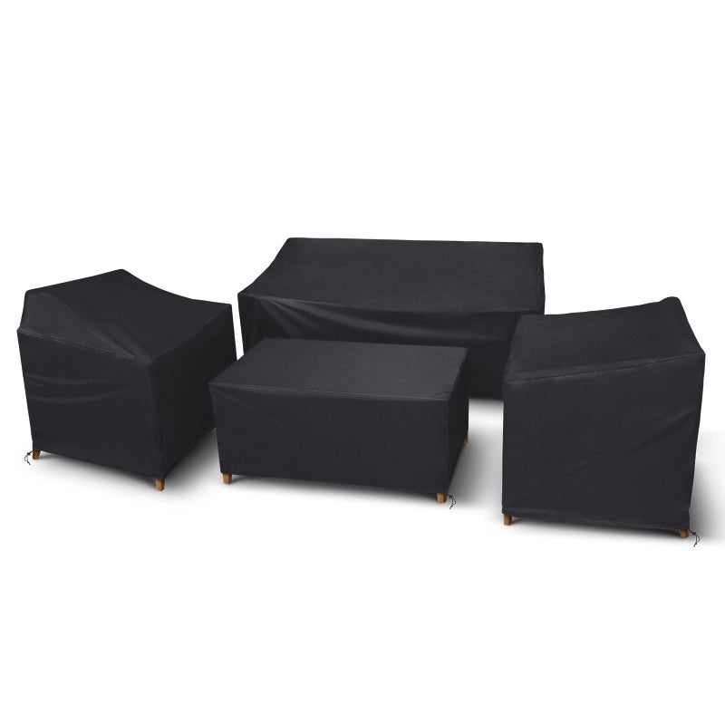 STARTWO Outdoor Furniture Cover Waterproof 4 Piece Patio Furniture Set Cover for Outside Couch Lawn Chairs Coffee Table Windproof with Buckle Strap Black