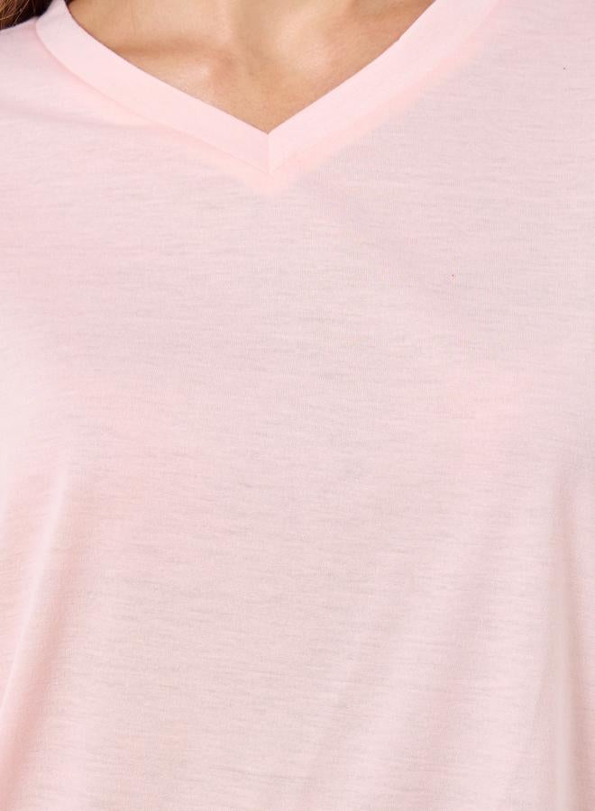 ستايلي طقم بيجاما من تيشيرت بأكمام طويلة وبنطال بنقشة مربعات - Image 3