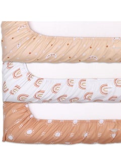 The Peanut Shell The Peanutshell Changing Pad Covers for Girls or Boys, Unisex 3 Pack, Boho Rainbow  - Image 5