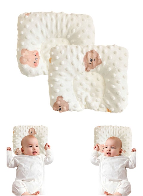 2PCS Baby Pillows for Newborn Sleeping(0-12months) Prevent Flat Head Nursery Head Shaping Infant Pillow Head Protection Support