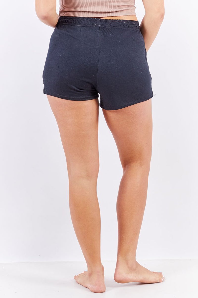 Hurley Women 2 Pieces Printed Drawstring Basic Short, Pink and Black  - Image 3