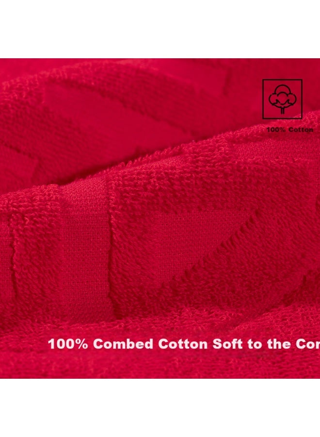 Grace Festive Dragon And Phoenix Towels, Class A Large Red Wedding Engagement Pure Cotton Towels, Dragon + Phoenix, Pack Of 2 - Image 2