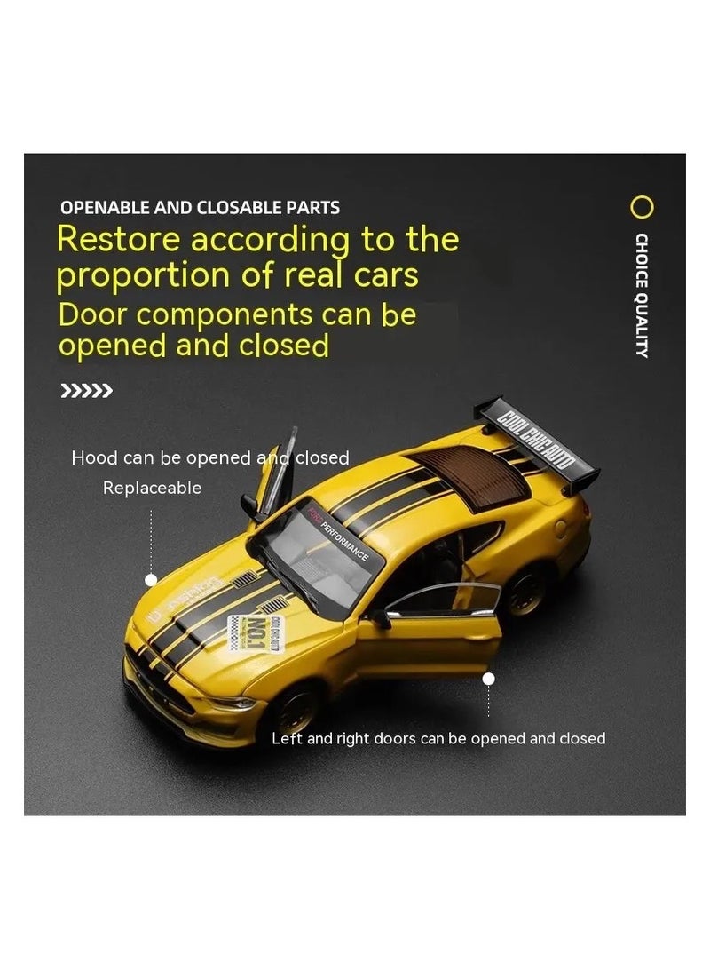 سي سي أيه تجميع سيارة فورد موستينج GT 2018 مقاس 1:42و تعديل في السيارة سيارة رياضية هدية مناسبة جدا لأولئك الذين يحبون السيارات لون اصفر - Image 3