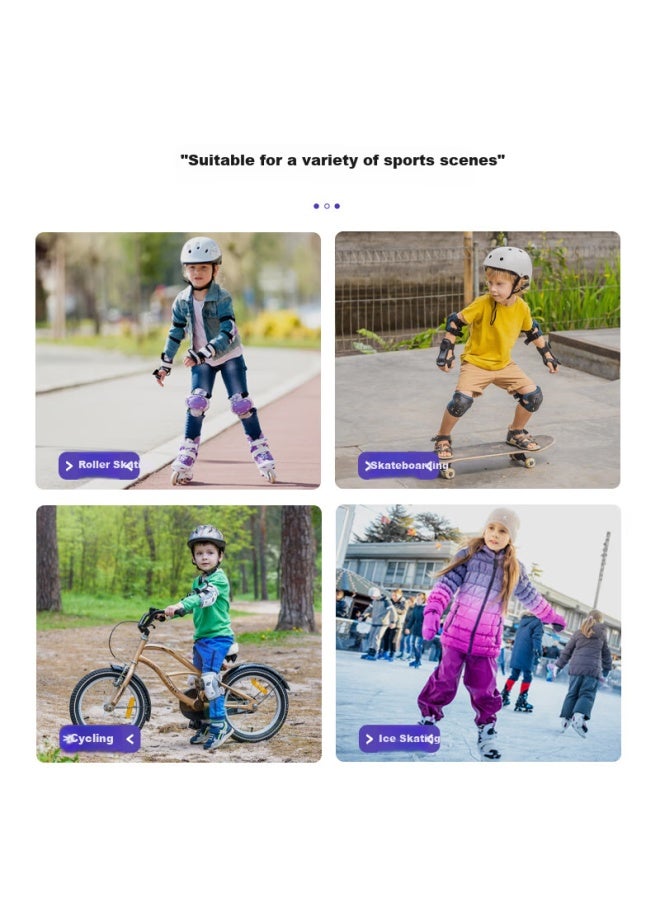 Voky Roller Skating Protective Gear Professional Children's Knee Pads Elbow Pads Palm Guards Six-piece Set For Land Surfing And Ice Skating Protectio - Image 4