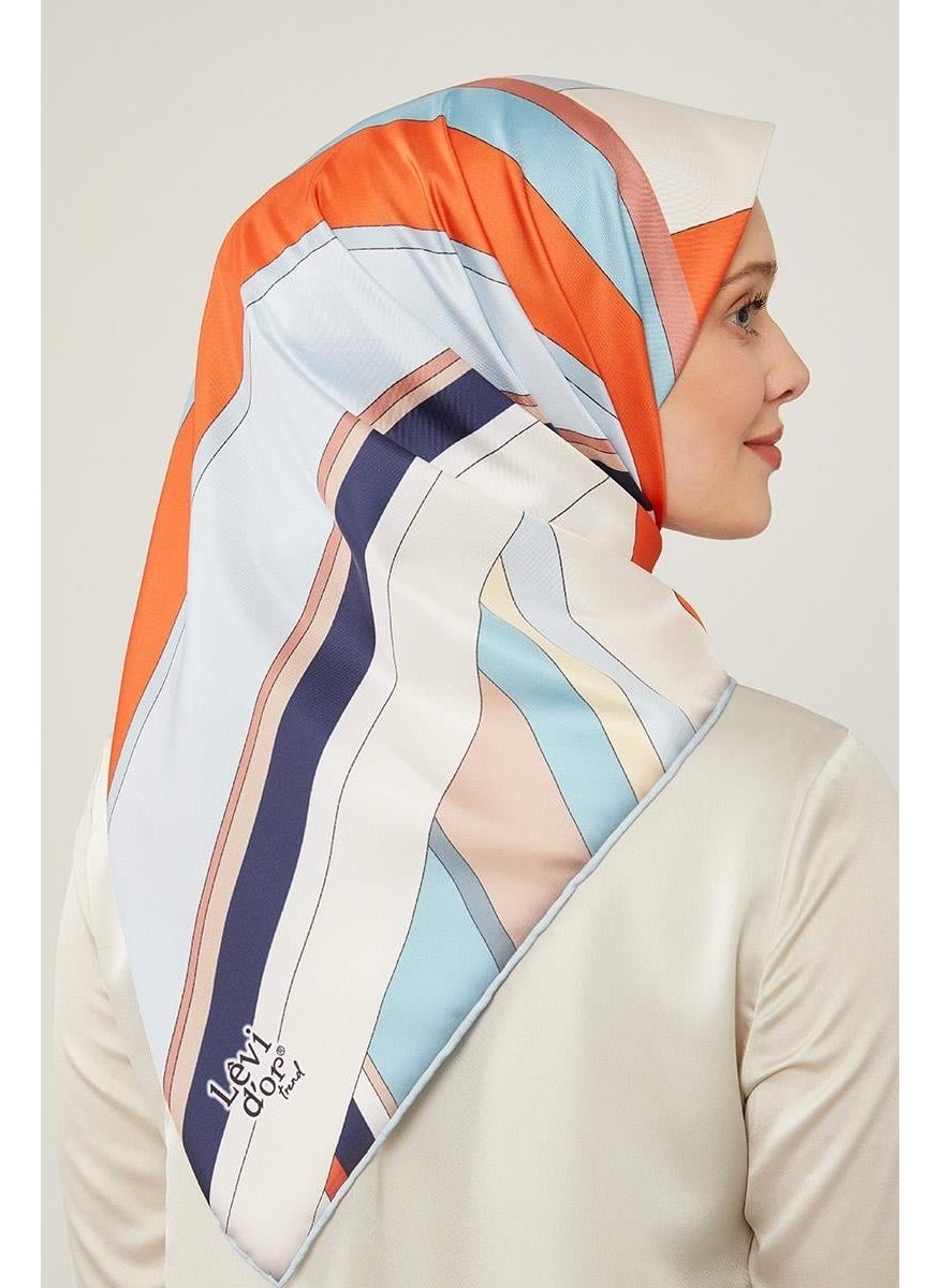 Levidor Grey Thick Striped Scarf  - Image 1