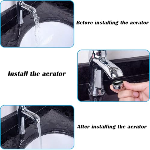 BOETOADG 6PCS Faucet Aerator Bathroom Sink Standard Replacement Parts with Brass Shell 15/16 Inch 24mm External Thread Aerator Faucet Filter with Gasket and Wrench Suitable for Kitchen and Bathroom - Image 5
