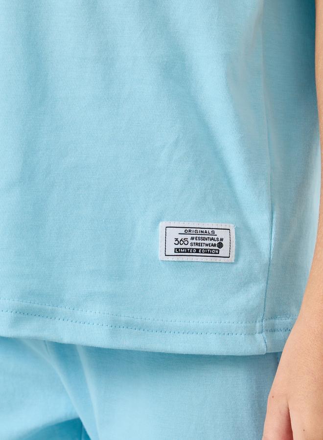 Styli Boys Light Blue Solid T-Shirt and Joggers Set - Image 4