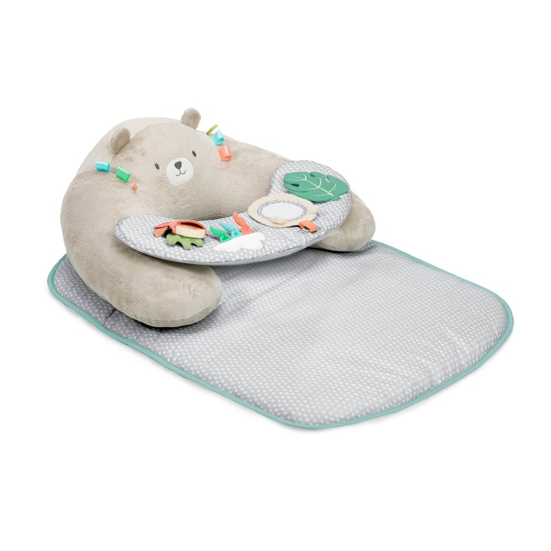 Ingenuity Cozy Prop 4-in-1 Sit Up & Prop Activity Mat, Portable & Easy-Fold, Tummy Time Play, Includes 5 Nature-Inspired Sensory Baby Toys, For Age Newborn + - Image 1