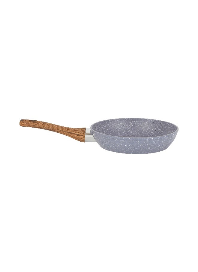 DELCASA - Delcasa 26cm Essential Frypan Strong Forged Aluminum Body with Granite Coating and Heat Resistant Wooden Finish Bakelite Handle - Image 1