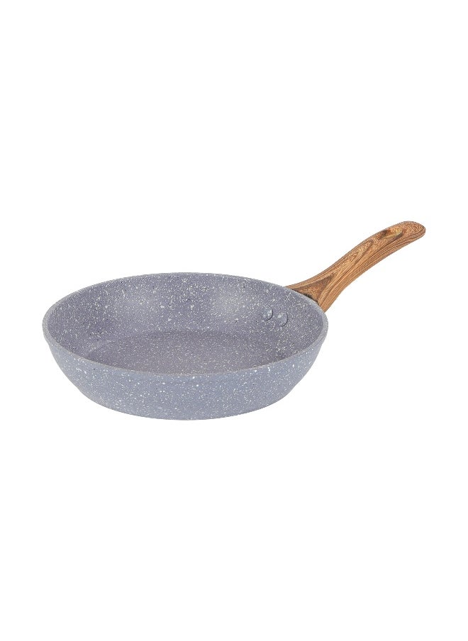 DELCASA - Delcasa 26cm Essential Frypan Strong Forged Aluminum Body with Granite Coating and Heat Resistant Wooden Finish Bakelite Handle - Image 1