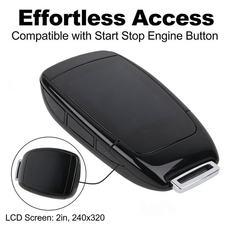 Universal Smart Key Remote 2 Inch LCD Touch Screen Keyless Entry Start Stop Engine Button Black - Image 3