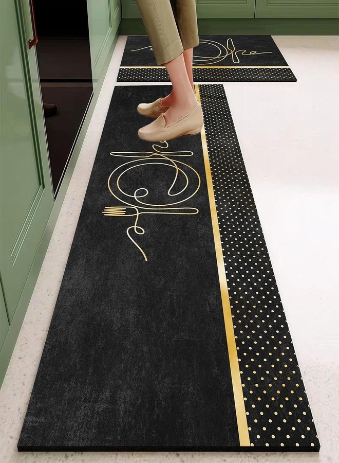 Glaceon Kitchen Mats for Floor 2 Piece Set, Kitchen Rug, Non Slip Kitchen Runner Rug Carpet, Kitchen Sink Area Rug Comfort Standing Mat for Kitchen Laundry (Dinning) - Image 1