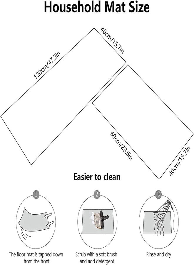 Glaceon Kitchen Mats for Floor 2 Piece Set, Kitchen Rug, Non Slip Kitchen Runner Rug Carpet, Kitchen Sink Area Rug Comfort Standing Mat for Kitchen Laundry (Dinning) - Image 2