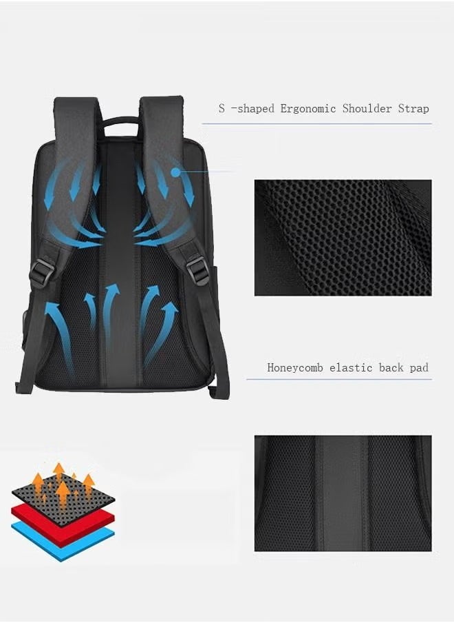 Canway - Multifunction Waterproof Backpack with USB Port Casual Minimalist Oxford for Men - Image 1