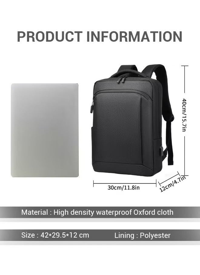 Canway - Multifunction Waterproof Backpack with USB Port Casual Minimalist Oxford for Men - Image 1