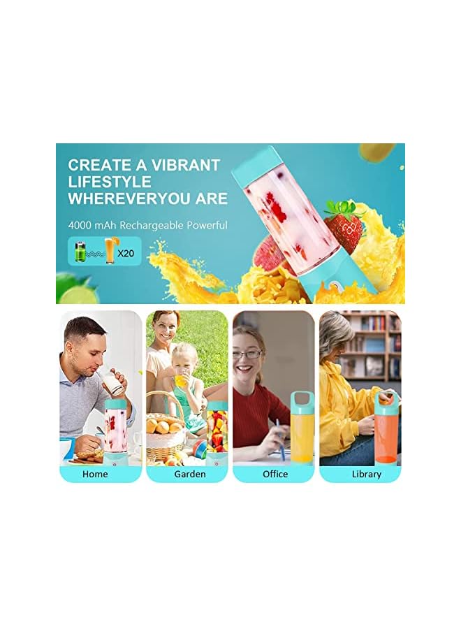 PROMASS Personal Blender Mini Fruit Juicer, Electric Bottle Blender for Shakes Smoothies with 2 Cup Lid 300/500ml, Handheld Travel Blender USB Rechargeable Juice Mixer Maker Cup for Sports Home Gym - Image 5