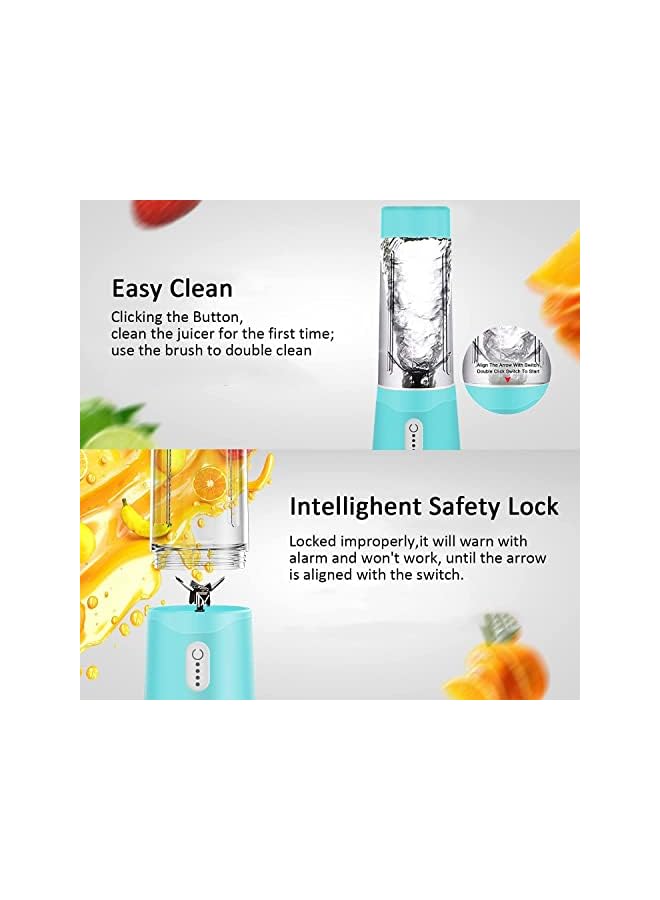 PROMASS Personal Blender Mini Fruit Juicer, Electric Bottle Blender for Shakes Smoothies with 2 Cup Lid 300/500ml, Handheld Travel Blender USB Rechargeable Juice Mixer Maker Cup for Sports Home Gym - Image 4