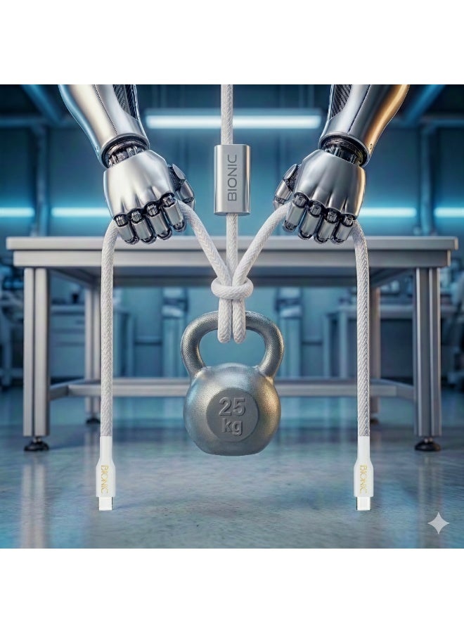 BIONIC 45W USB-C to USB-C Fast Charging Braided Cable - High Speed Data Sync, Durable Charging Cord for Smartphones, Tablets & Laptops - Image 4