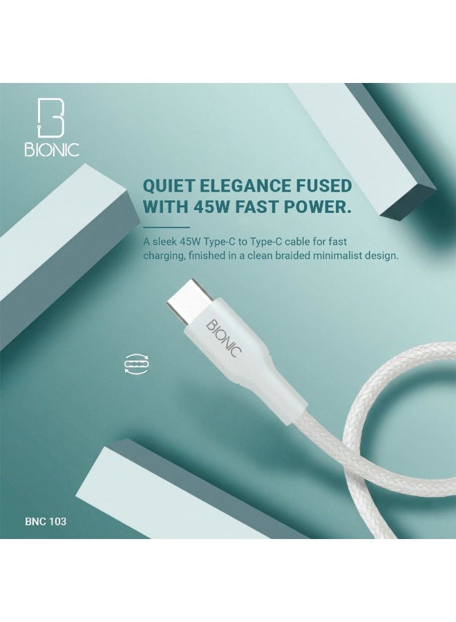 BIONIC 45W USB-C to USB-C Fast Charging Braided Cable - High Speed Data Sync, Durable Charging Cord for Smartphones, Tablets & Laptops - Image 5