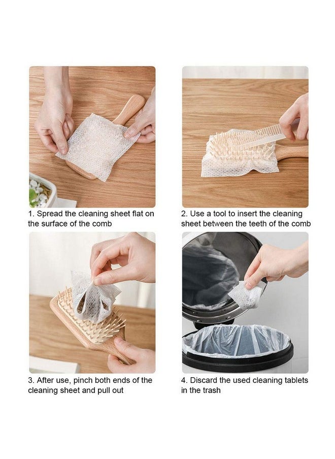 HURRISE - 50Pcs Hair Brush Cleaning Paper Professional Cleaning Paper For Air Cushion Comb Cleaning Sheet Comb Non Woven Protection Net For Household Salon - Image 1